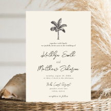 Palm Tree Ivory Minimalist Destination Wedding