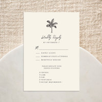 Palm Tree Ivory Minimalist Destination Wedding