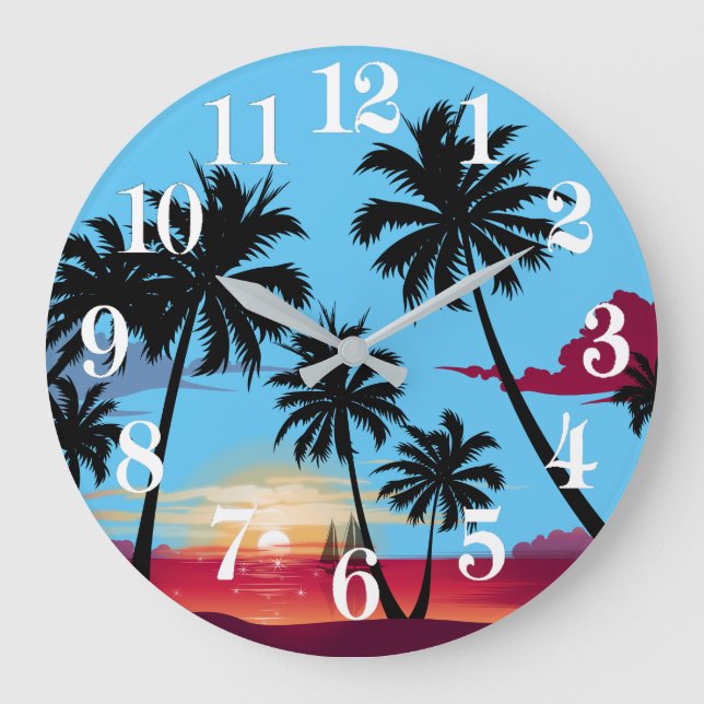 Palm Tree Large Clock (Front)