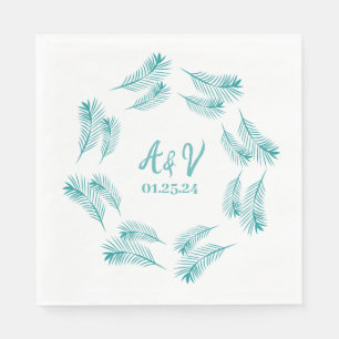 Palm Tree Leaf Tropical Wedding Napkin