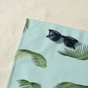 Palm Tree Leaves Beach Towel