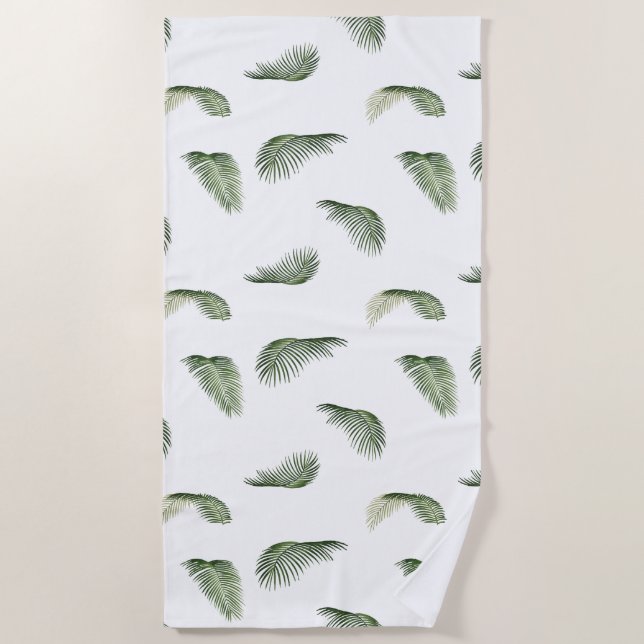 Palm Tree Leaves Beach Towel (Front)