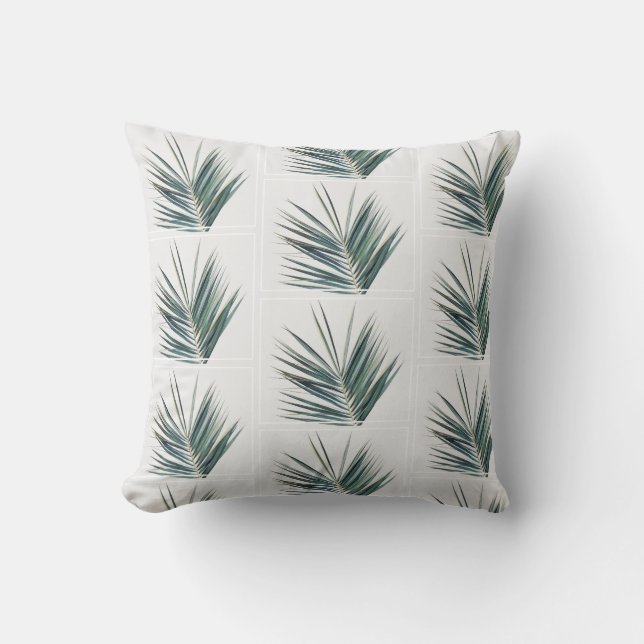 Palm Tree Leaves Brunch Purple Cushion (Front)