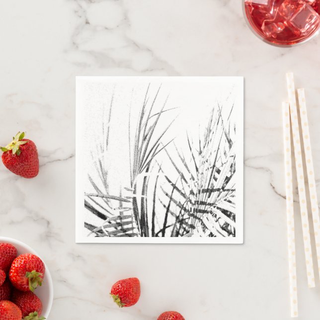 Palm Tree Leaves Minimalism Sketch Napkin (Insitu)