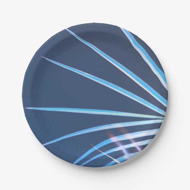 Palm Tree Leaves Minimalism Sketch Paper Plate (Front)