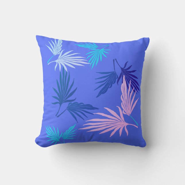 Palm Tree Leaves Nature Throw Pillow Cushion (Front)