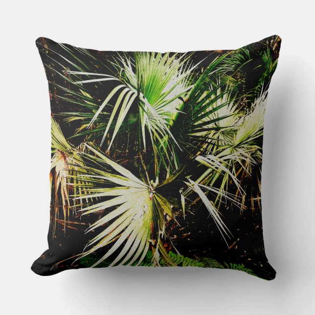 Palm Tree leaves pattern chic tropical Cushion (Front)