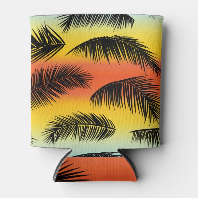 Palm tree leaves: seamless pattern. can cooler (Front)
