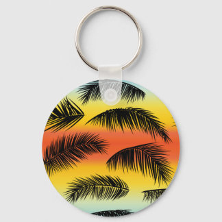 Palm tree leaves: seamless pattern. key ring