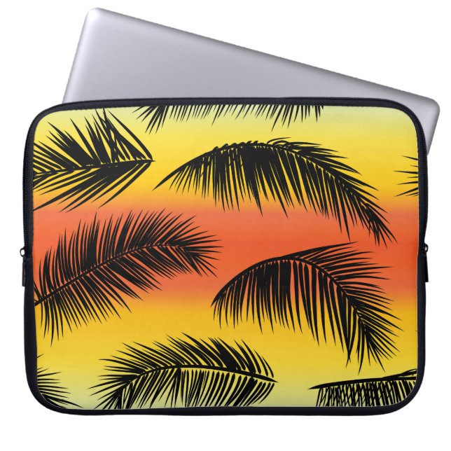 Palm tree leaves: seamless pattern. laptop sleeve (Front)