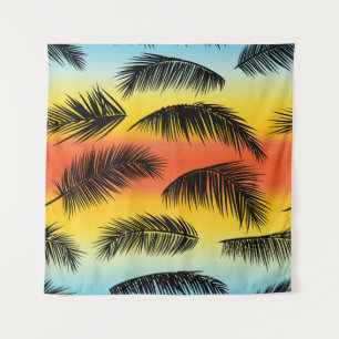 Palm tree leaves: seamless pattern. tapestry