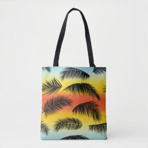 Palm tree leaves: seamless pattern. tote bag