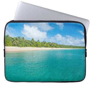 Palm tree lined beach, Tonga Laptop Sleeve