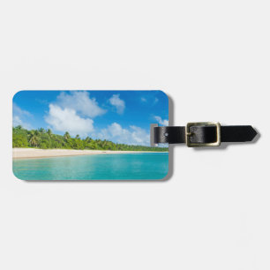 Palm tree lined beach, Tonga Luggage Tag