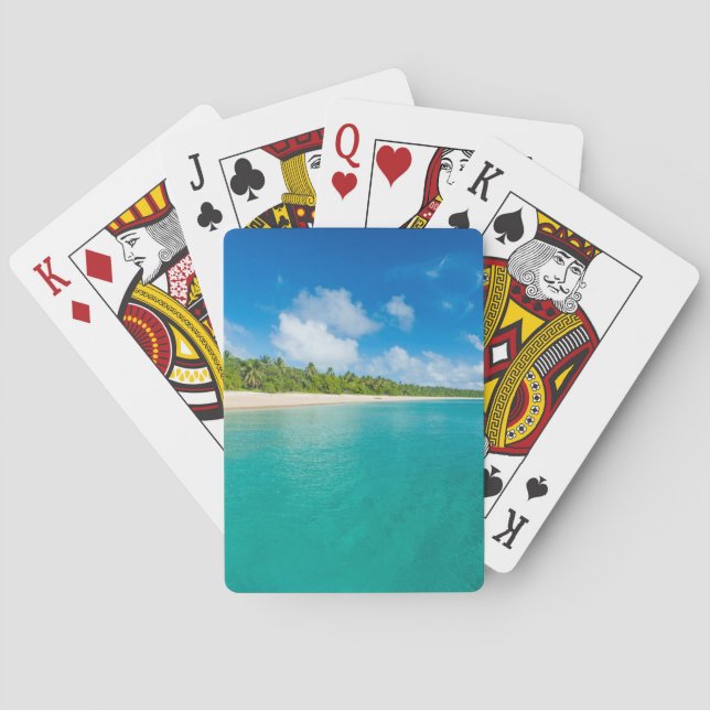 Palm tree lined beach, Tonga Playing Cards (Back)