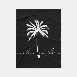 Palm Tree Live Simple Summer Vacation Fleece Blanket