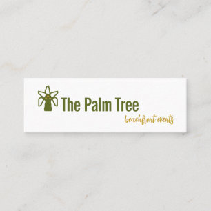 Palm Tree Logo Beachfront Events or Coastal Bran Mini Business Card