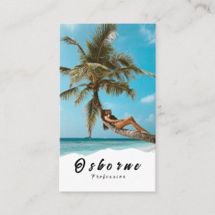 Palm Tree Maldives Vacation Exotique Travel Business Card