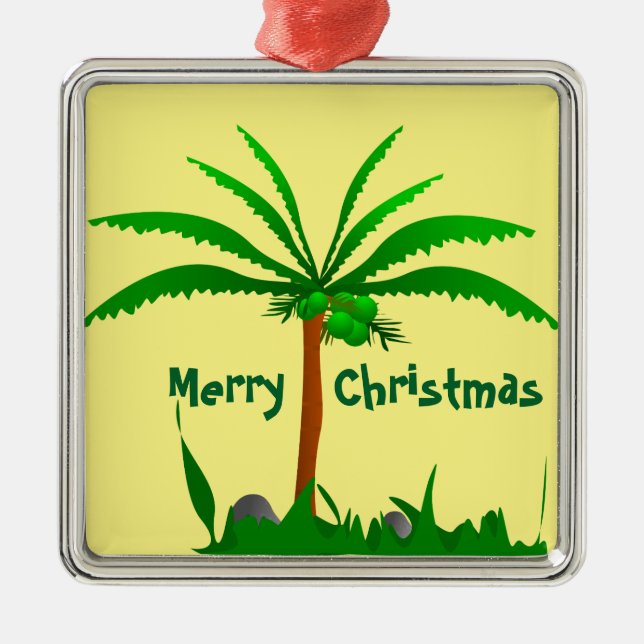 Palm Tree Metal Ornament (Front)