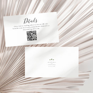 Palm Tree Minimal Script Details QR Code Wedding Enclosure Card