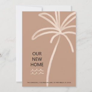 Palm Tree Minimalist New Home Moving Announcement
