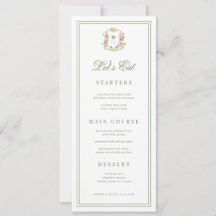 Palm Tree Monogram Tropical Wedding Card Menu