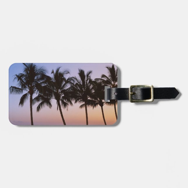 Palm tree, morning luggage tag (Front Horizontal)