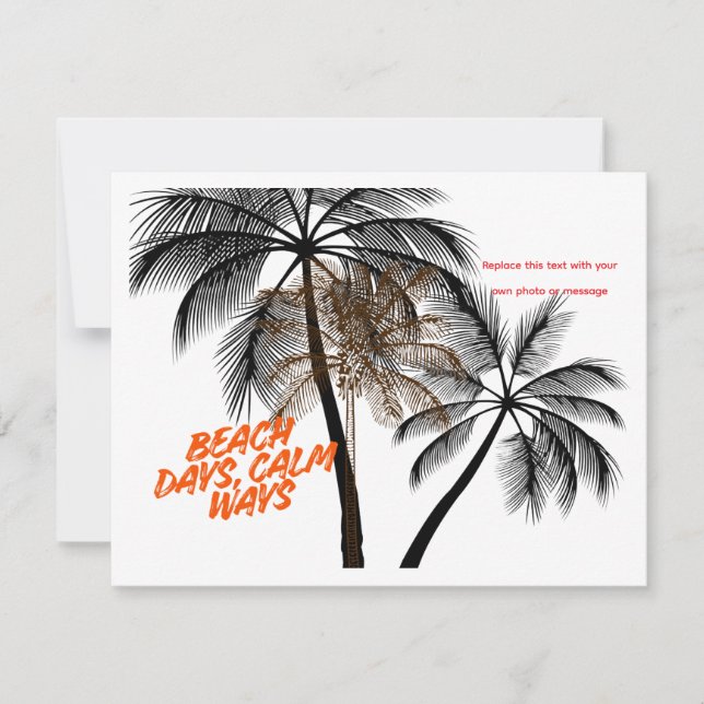 Palm Tree Motivation Art – Fully Customisable RSVP Card (Front)