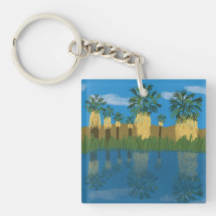 Palm Tree Oasis California Desert Coachella Valley Key Ring