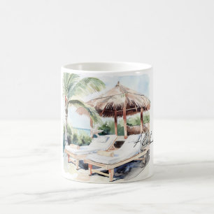 Palm Tree Ocean Beach Coffee Mug