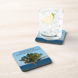 Palm Tree Ocean Escape Family Name & Trip Year Coaster