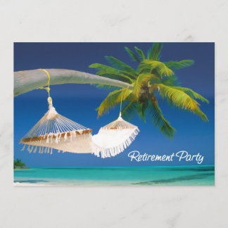 Palm Tree, Ocean & Hammock Retirement Party Invitation