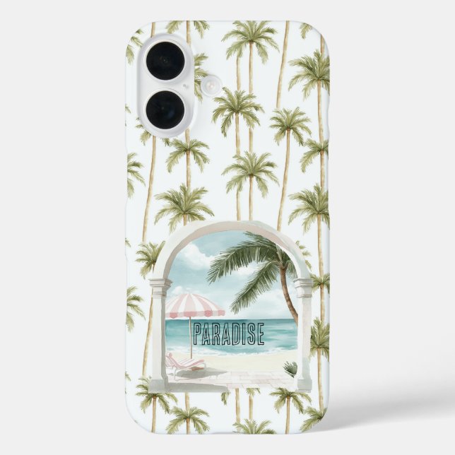 Palm Tree Ocean Paradise Case-Mate iPhone Case (Back)