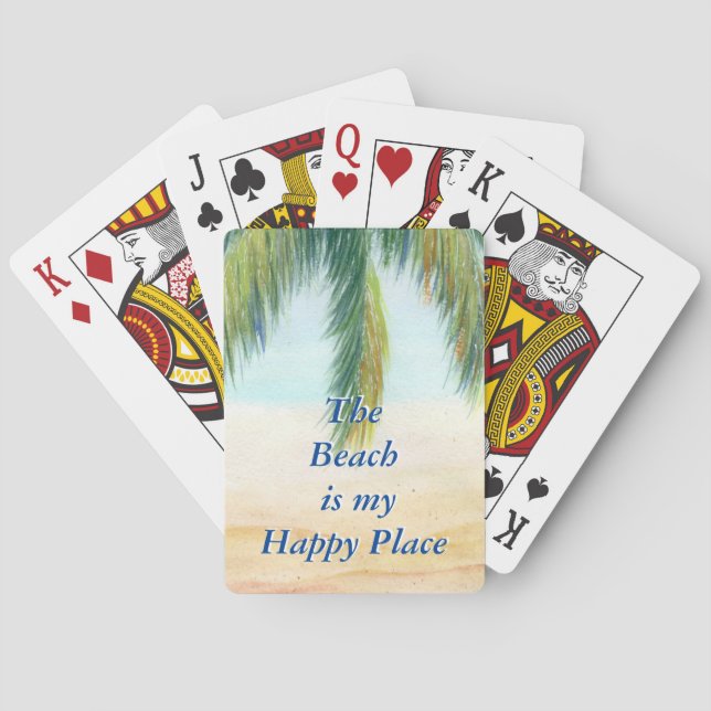 Palm tree on a sunny day on the beach playing cards (Back)