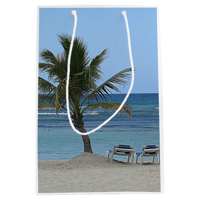Palm Tree on the Beach Medium Gift Bag (Front)