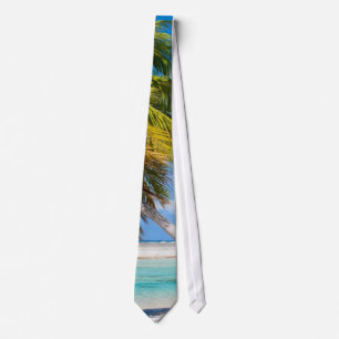 Palm tree on the ocean beach tie