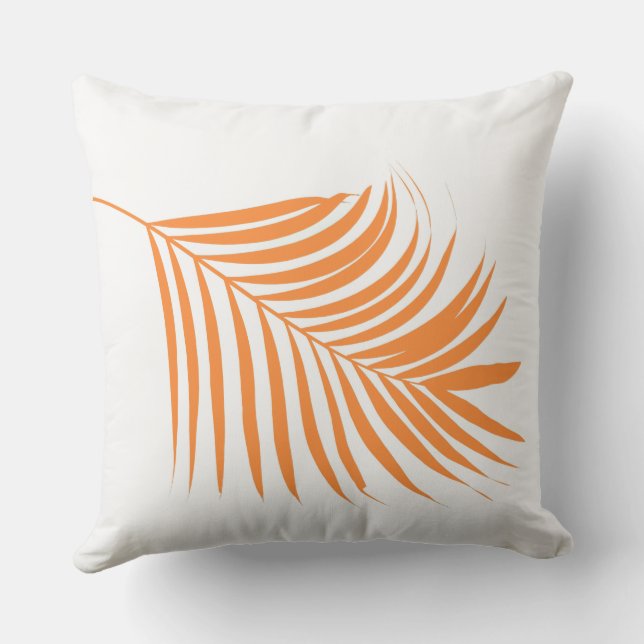 Palm Tree Orange Pink Custom Colour Tropical Art Cushion (Back)