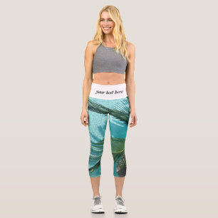 palm tree over the water capri leggings