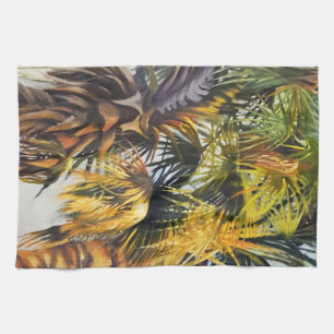 Palm Tree Painting Colourful and Contemporary Tea Towel
