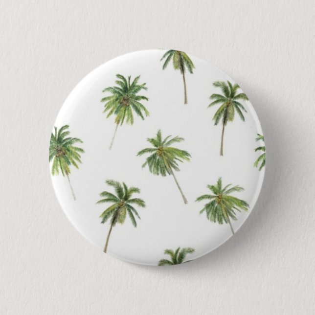 Palm tree pattern 6 cm round badge (Front)