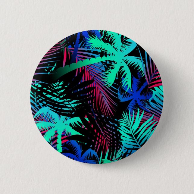 Palm tree pattern 6 cm round badge (Front)