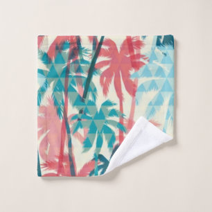 Palm tree pattern bath towel set