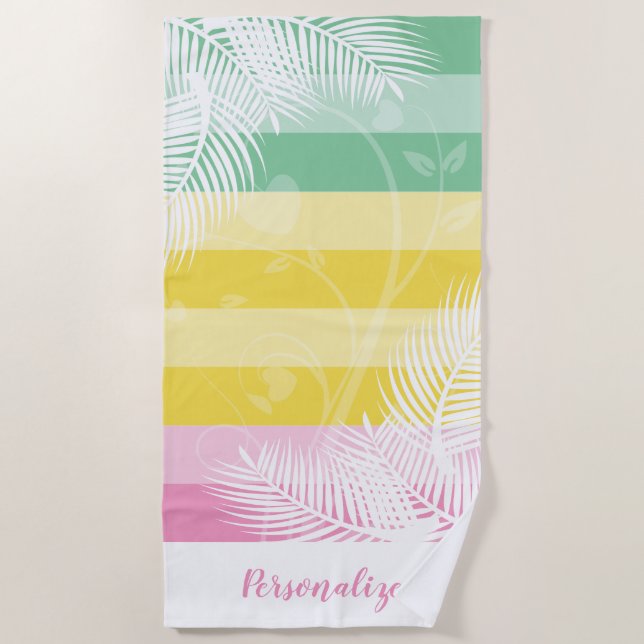 Palm Tree 🏝 Pattern Beach Towel (Front)
