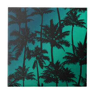Palm Tree Pattern Ceramic Tile