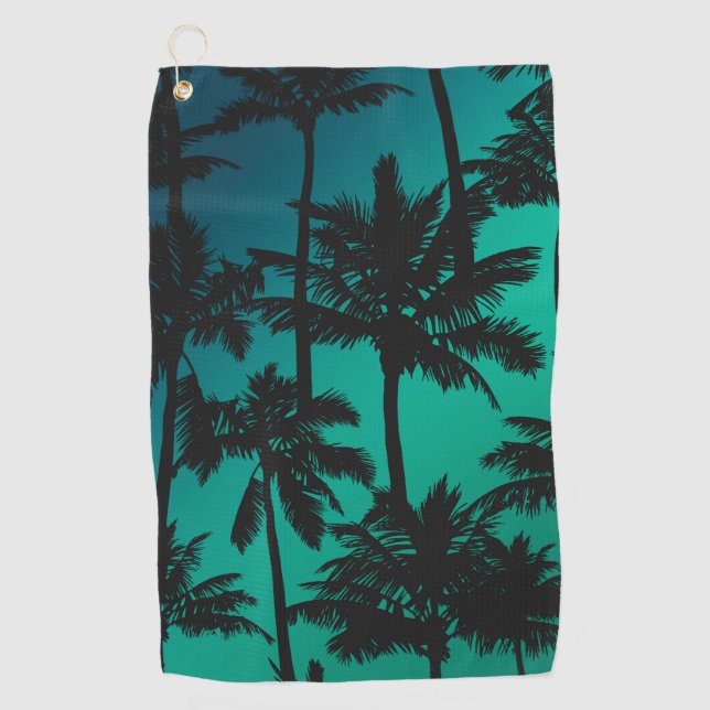 Palm Tree Pattern Golf Towel (Front)