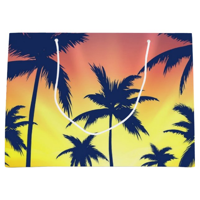 Palm tree pattern large gift bag (Front)
