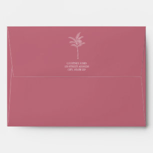 Palm Tree Pattern Pink & Green Wedding Envelope