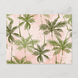 Palm tree pattern postcard