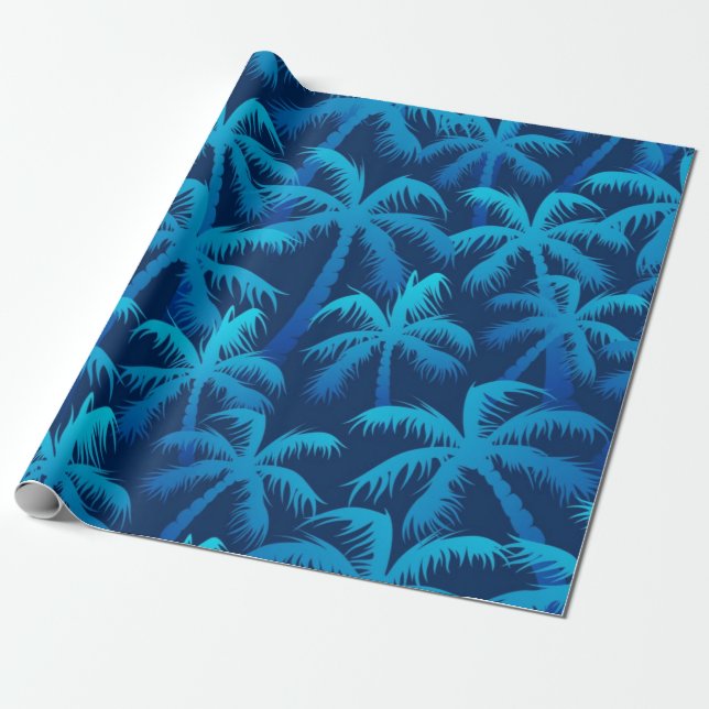 Palm tree pattern wrapping paper (Unrolled)