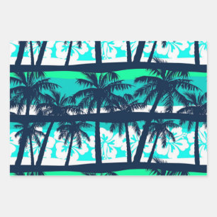Palm tree pattern wrapping paper sheet